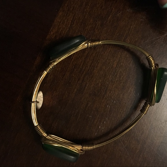 Jade and gold bracelet - Picture 3 of 4